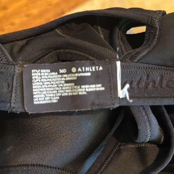 ATHLETA Hullabaloo Sports Bra Black High Support 36D Lightly Padded. - Picture 6 of 6